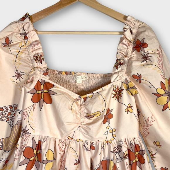 Anthropologie Let Me Be Babydoll Top MEDIUM 100% Cotton Boho Whimsical Chic NWOT - Picture 4 of 9